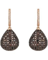 LÁTELITA London - Rose Valerie Pear Drop Gemstone Earring Rosegold Chocolate Cz - Lyst