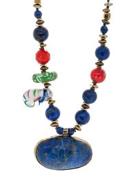 Ebru Jewelry - Lapis Lazuli Gemstone Vintage Pendant Unique Beaded Necklace - Lyst