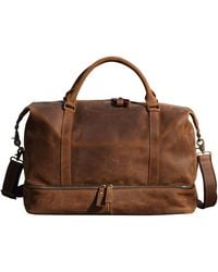 Touri - Leather Weekend Bag With Suit Compartment - Lyst