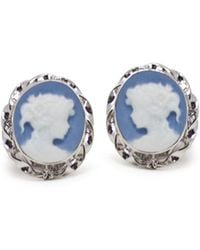 Vintouch Italy - Sterling Sky Mini Cameo Stud Earrings - Lyst