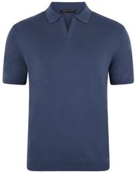 Paul James Knitwear - S Ultra Fine Cotton Nathan Buttonless Polo Shirt - Lyst