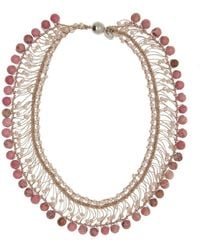 Saachi - Madame Glass Beaded Collar Chain Necklace - Lyst