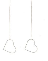 Oana Savu - Sterling Heart Dangle Chain Earrings - Lyst