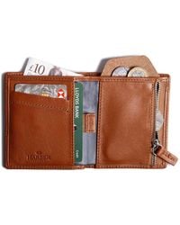 Harber London - Leather Bifold Zip Wallet With Rfid Protection - Lyst