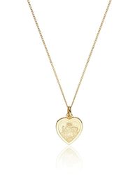 Lily & Roo - Solid Small Heart St Christopher Necklace - Lyst