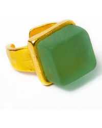 Smart Glass Jewelry - Recycled Glass Cube Ring Antique Clear - Lyst