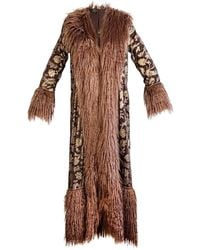 Jennafer Grace - Penny Deluxe Filigree Morena Faux Fur Trim Coat - Lyst