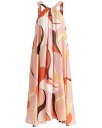 Paisie - Retro Wave Halter Neck Midi Dress - Lyst