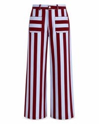 Mind Traveler - Valeria Burgundy And Light Striped Jeans - Lyst