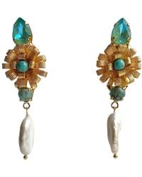 Laura Gray - Flower Baroque Pearl Drop Post Earrings - Lyst