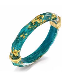Gold & Honey - 24K Leaf Lucite Bangle - Lyst