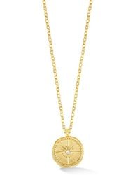 Dower & Hall - Solid Diamond True North Tiny Talisman Necklace - Lyst