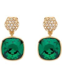 Emma Holland Jewellery - Emerald Cushion Crystal Drop Clip Earrings - Lyst