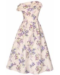Girl In Mind - Danni Strapless Bandeau Midi Dress Floral - Lyst