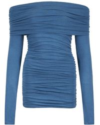 Egyptian Blue - Stellar Long Sleeve Ruched Dress - Lyst