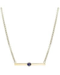 Gold & Honey - Lapis Bar Necklace - Lyst