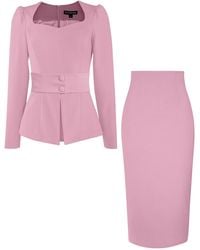 Tia Dorraine - Fitted Blouse & Pencil Skirt Set - Lyst