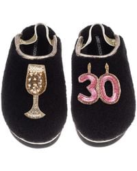 Laines London - Flatform Cloud Closed Toe Slippers With 30Th Birthday & Champagne Glass Brooches - Lyst