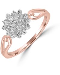 Artisan - Rose Diamond Floral Cluster Ring With Twisted Band - Lyst