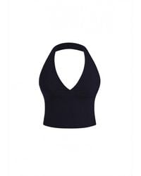 GOD SAVES QUEENS - Second Skin Studio Halter Top Onyx - Lyst