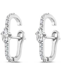 SALLY SKOUFIS - Revolution Huggie Earrings With Made Cz Diamond Stimulant - Lyst