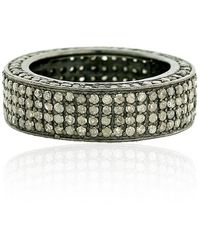 Artisan - 925 Sterling Silver Pave Diamond Band Ring Women's Jewelry - Lyst