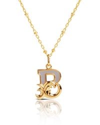 Kasun - Plated B Initial Necklace With Mother Of Pearl - Lyst
