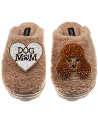 Laines London - Neutrals Teddy Closed Toe Slippers With Tutu The Poodle & Dog Mum Mom Brooches - Lyst