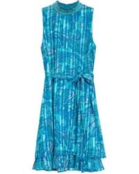 Niza - Flowy Maxi Dress With V-Neck And Decorative Ruffle - Lyst