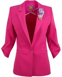 Lalipop Design - Tailored Fuchsia Unlined Blazer Jacket - Lyst