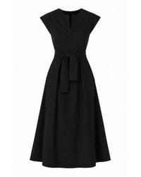 SACHA DRAKE - Zip Front Stretch Fit And Flare Midi Dress - Lyst