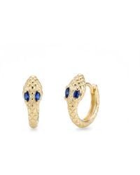 Angel Barocco - Small & Dainty Snake Hoops Earrings - Lyst