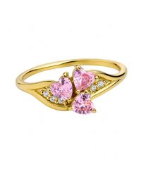 Belinda Jewelz - Tourmaline Triple Heart Cluster Birthstone Ring - Lyst