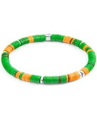 Anchor and Crew - Green Malawi Silver & Vinyl Disc Bracelet - Lyst