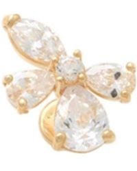 Zahav Jewelry - 14K Solid 18G 6Mm Cz Ribbon Internally Threaded Cartilage Earring - Lyst