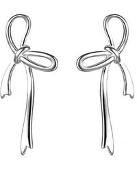 Harfi - Sterling Bow Tie Tassel Wedding Stud Earrings - Lyst