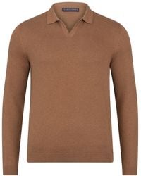 Paul James Knitwear - Lightweight Cotton Lyndon Buttonless Polo Shirt - Lyst