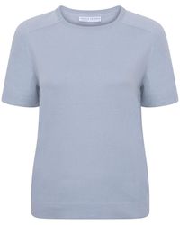 Paul James Knitwear - Ultra Fine Cotton Cassie Saddle Shoulder Knitted T-Shirt - Lyst