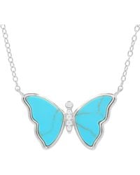 KAMARIA - Butterfly Necklace With Bezel - Lyst