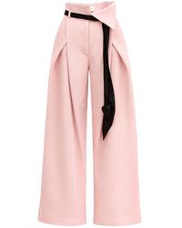 Julia Allert - Fashion Forward Wide-Leg Pants & Contrast Belt - Lyst