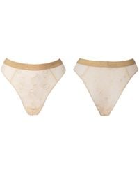 Bott Lingerie - Neutrals Crush Lace Tanga Thong – Champagne - Lyst
