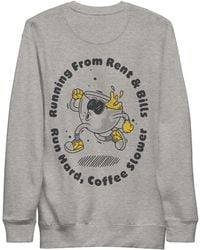 Anchor and Crew - Heather Gustatory Coffee Over Bills Cotton Blend Embroidered Sweatshirt - Lyst