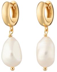 Scream Pretty - Baroque Pearl Huggie Earrings - Lyst
