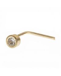 Zahav Jewelry - 14K Solid 24G Cz Bezel L Shape Nose Stud - Lyst