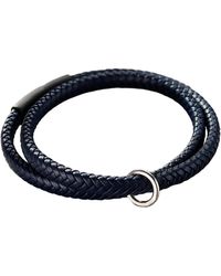 Posh Totty Designs - Navy Leather Message Bracelet - Lyst