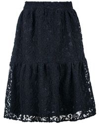 Conquista - Lace Jacquard Midi Skirt – Soft Textured Polyester, Elastic Waist - Lyst