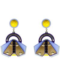 Gissa Bicalho - Acrylic Handmade Earring Papaloti / Yellow - Lyst