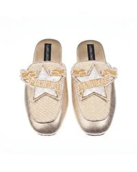 Laines London - Neutrals Classic Mules With Fucking Fabulous Star Brooches - Lyst