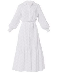 REISTOR - Embroidered Flowy Maxi Tiered Dress - Lyst
