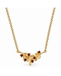 Belinda Jewelz - Garnet Floral Vine Birthstone Necklace - Lyst